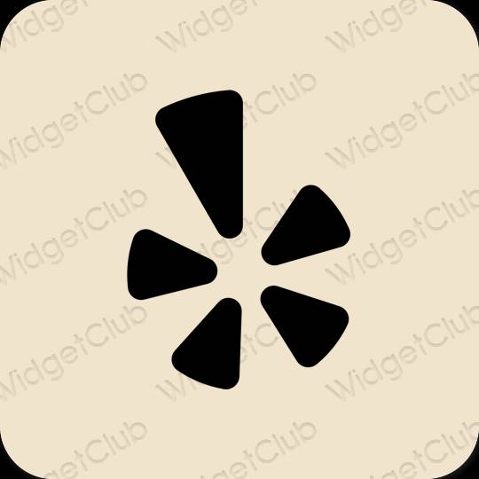 Estético beige Yelp iconos de aplicaciones