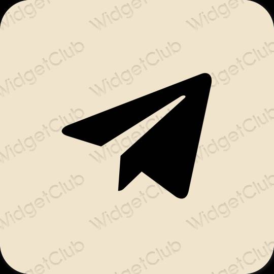 Esztétika bézs Telegram alkalmazás ikonok