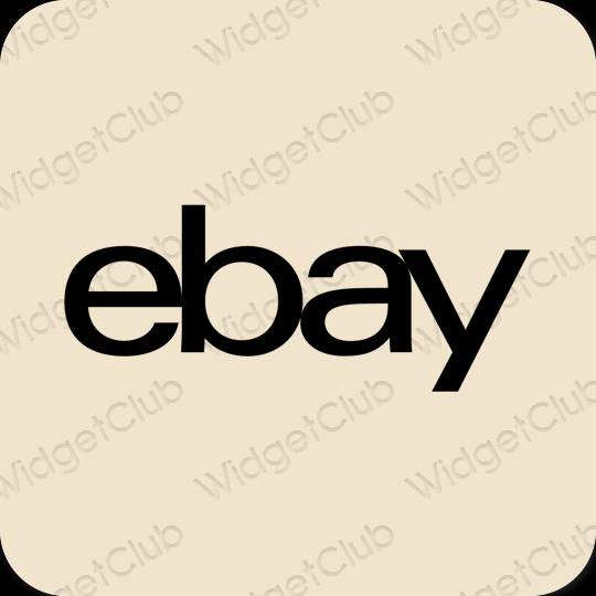 Ესთეტიური კრემისფერი eBay აპლიკაციის ხატები