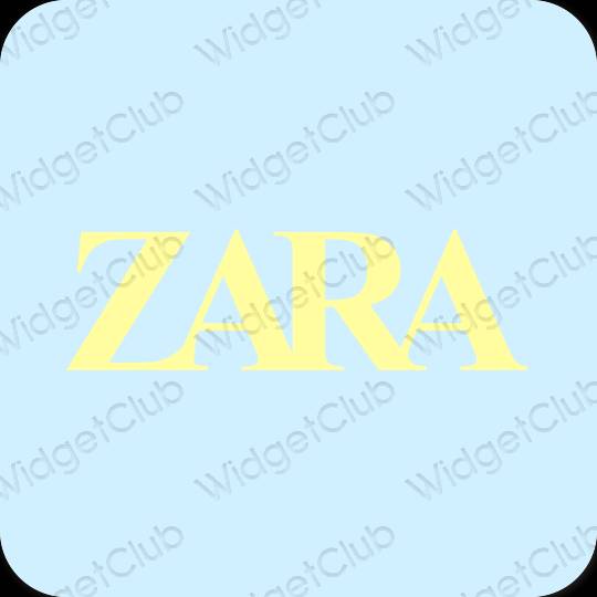 Estetik pastel mavi ZARA uygulama simgeleri
