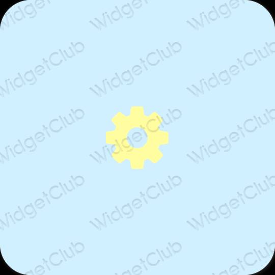 Estetico blu pastello Settings icone dell'app