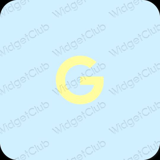 Estetis biru pastel Google ikon aplikasi