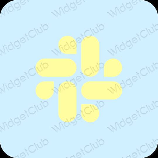 Estetico blu pastello Slack icone dell'app