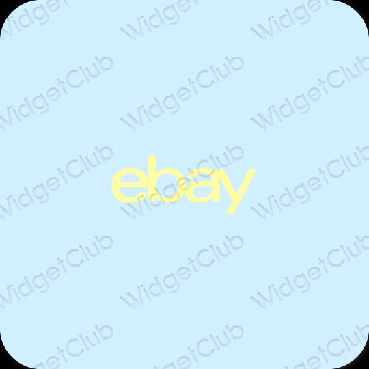 Estetyka pastelowy niebieski eBay ikony aplikacji