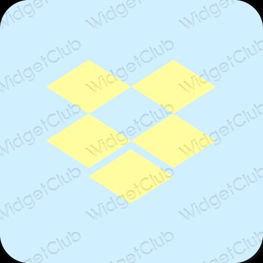 Estetsko pastelno modra Dropbox ikone aplikacij