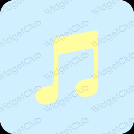 Estetik pastel mavi Apple Music uygulama simgeleri