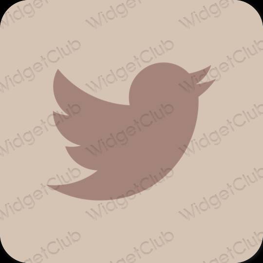 Stijlvol beige Twitter app-pictogrammen