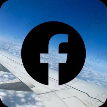 Estetsko Črna Facebook ikone aplikacij