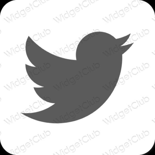 эстетический серый Twitter значки приложений