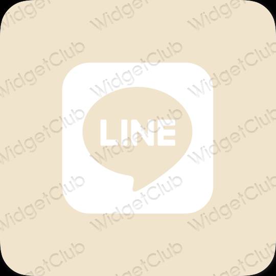 Естетичен бежово LINE икони на приложения