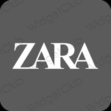 Estetický šedá ZARA ikony aplikací