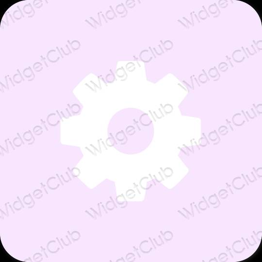 Estetinis violetinė Settings programėlių piktogramos