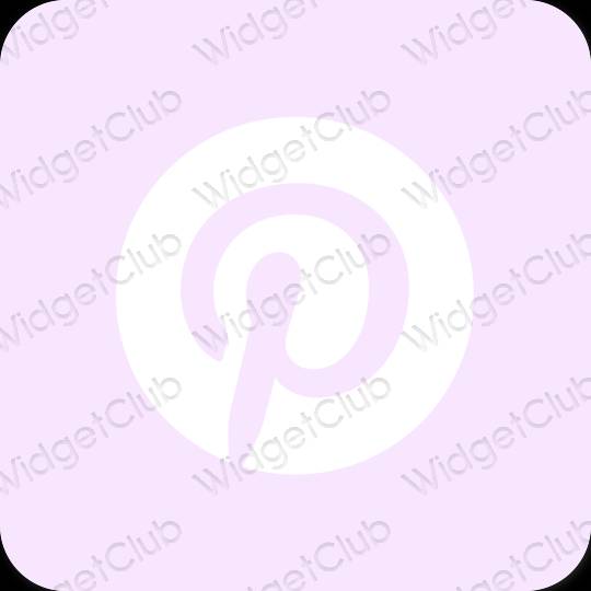 Estetinis violetinė Pinterest programėlių piktogramos