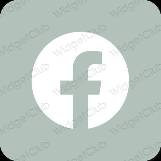Estetic verde Facebook pictogramele aplicației
