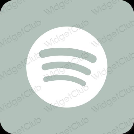 Aesthetic green Spotify app icons