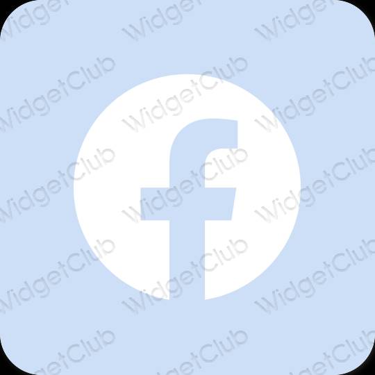 אֶסתֵטִי כחול פסטל Facebook סמלי אפליקציה