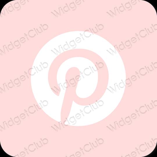 미적인 파스텔 핑크 Pinterest 앱 아이콘