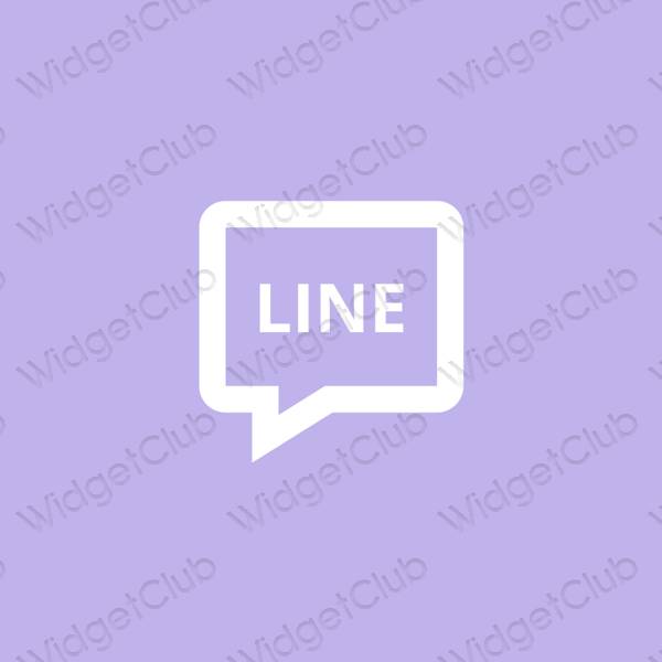 Æstetisk pastel blå LINE app ikoner