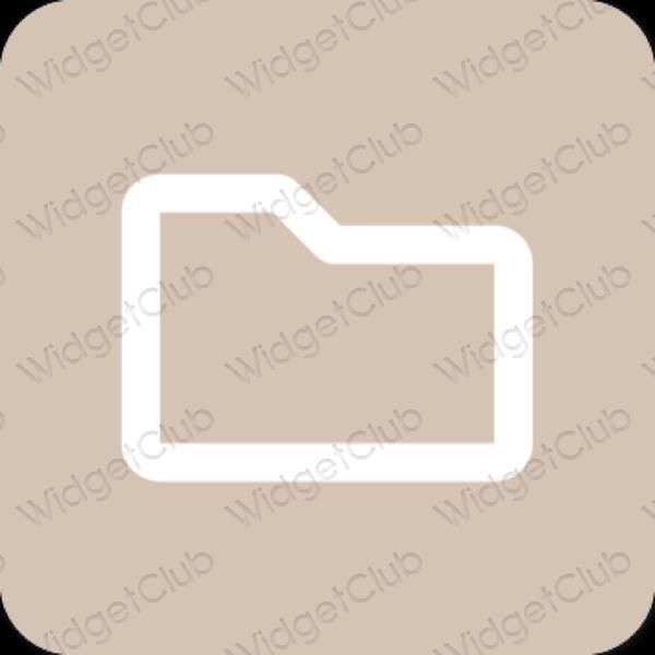 Aesthetic beige Files app icons