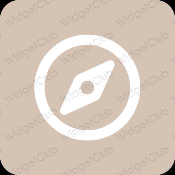 Stijlvol beige Safari app-pictogrammen