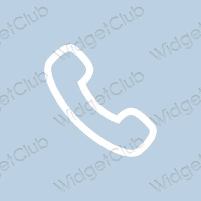 Esztétika pasztell kék Phone alkalmazás ikonok