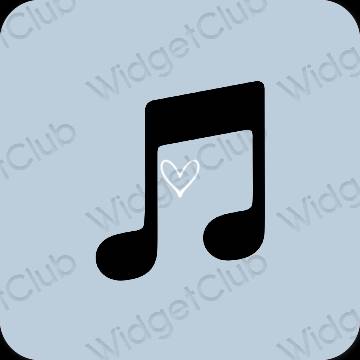 Stijlvol pastelblauw Apple Music app-pictogrammen