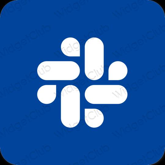 Estetik biru Slack ikon aplikasi