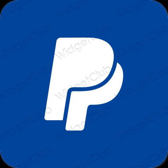 Æstetisk blå Paypal app ikoner