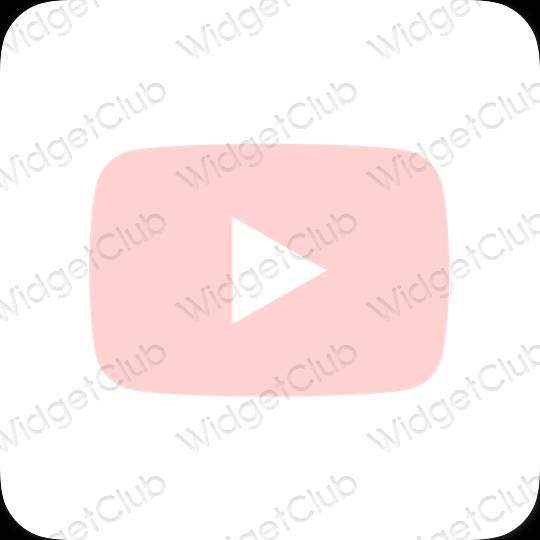 Aesthetic pink Youtube app icons