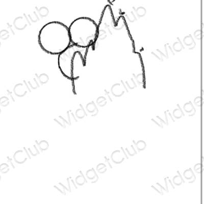 ესთეტიკური Disney აპლიკაციის ხატები