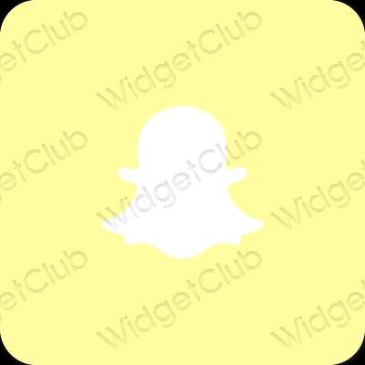 Esteetiline kollane snapchat rakenduste ikoonid