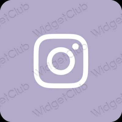 Естетичен пастелно синьо Instagram икони на приложения