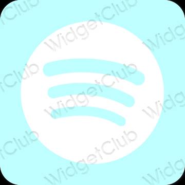 Естетичен пастелно синьо Spotify икони на приложения