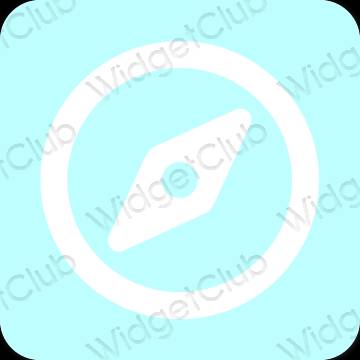 Estético azul pastel Safari ícones de aplicativos