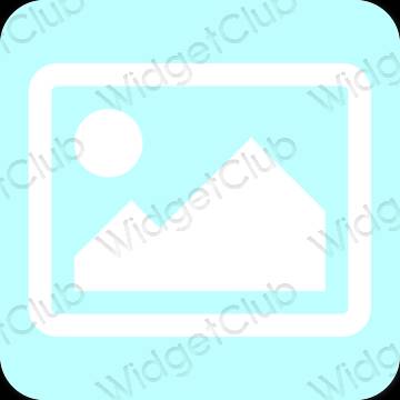 Estético azul pastel Photos iconos de aplicaciones