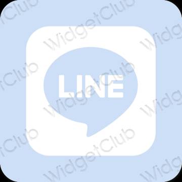 Естетичний пастельний синій LINE значки програм