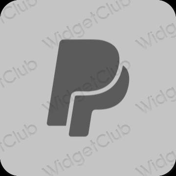 Estetsko siva Paypal ikone aplikacij