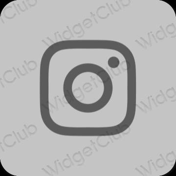 Estetik gri Instagram uygulama simgeleri
