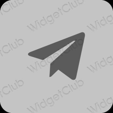 Aesthetic gray Telegram app icons