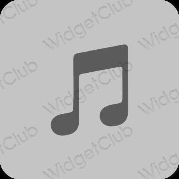 Estetski siva Music ikone aplikacija