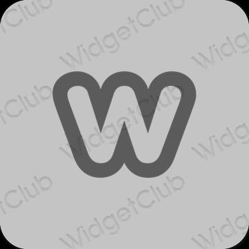 Estetyka szary Weebly ikony aplikacji