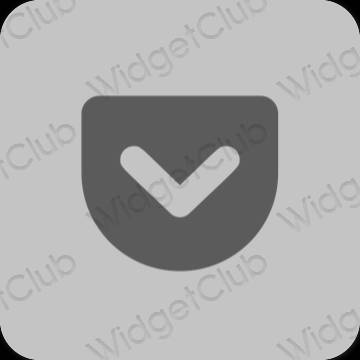 Estetické sivá Pocket ikony aplikácií