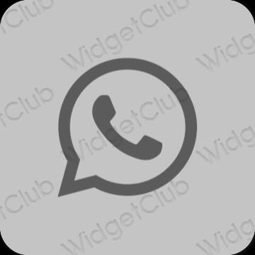 Æstetisk grå WhatsApp app ikoner