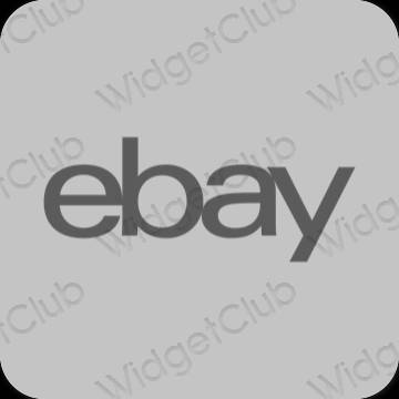 Естетичен сиво eBay икони на приложения