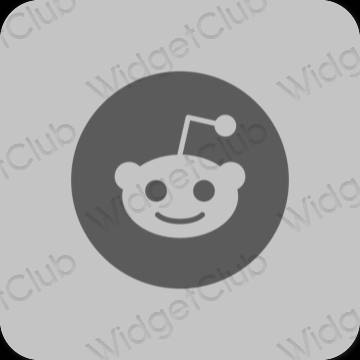 Естетски сива Reddit иконе апликација