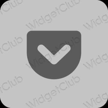 Estetski siva Pocket ikone aplikacija