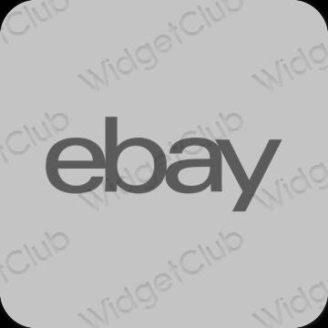 Estetinis pilka eBay programėlių piktogramos