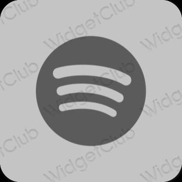 Estético cinzento Spotify ícones de aplicativos