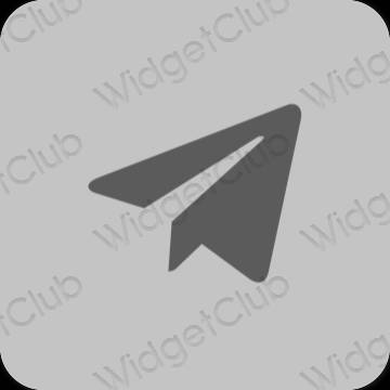 Estetis Abu-abu Telegram ikon aplikasi
