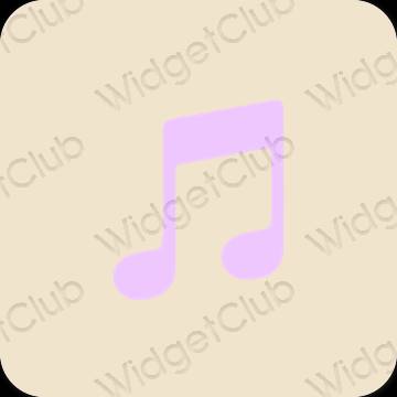 Æstetisk beige Apple Music app ikoner
